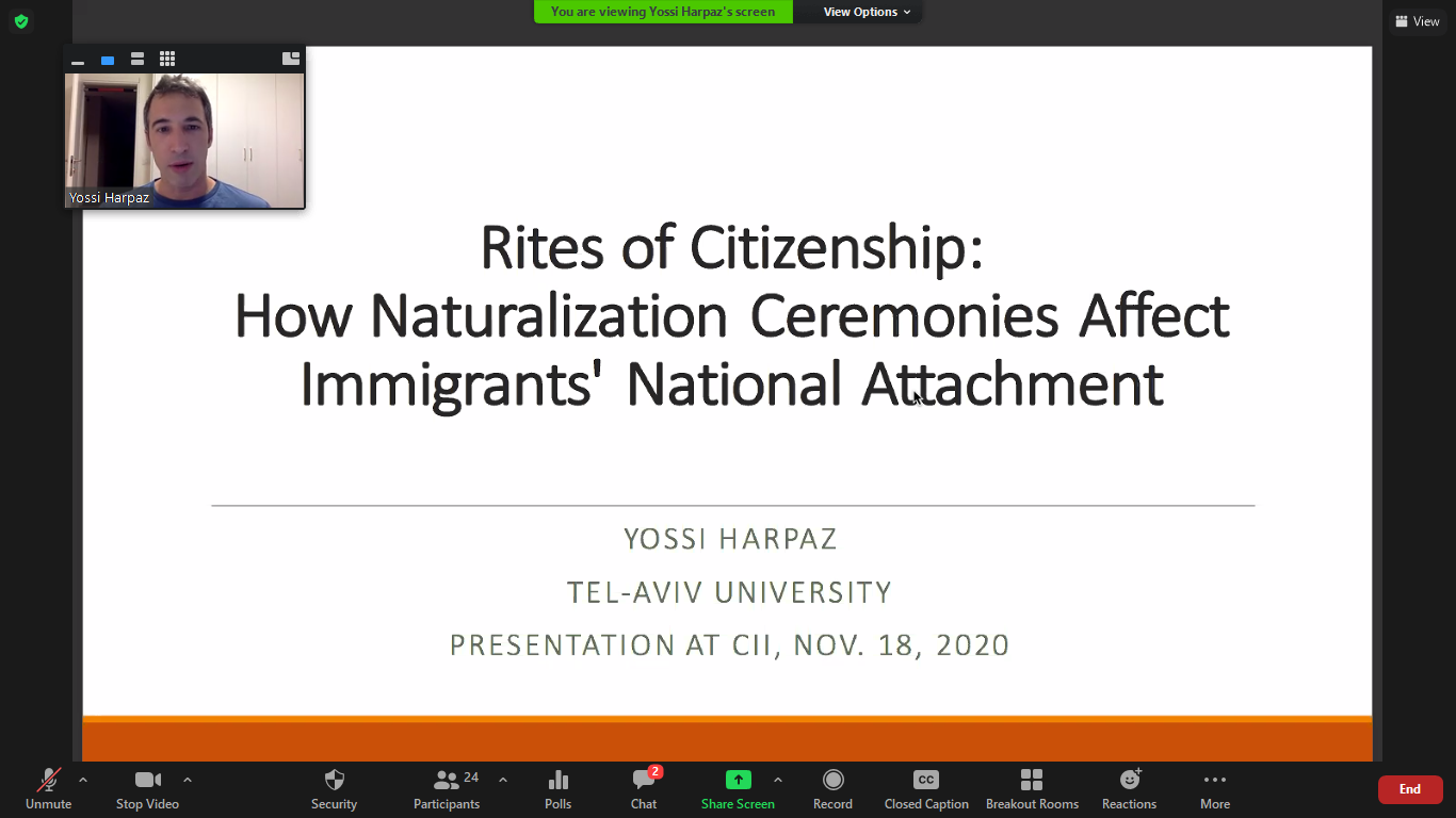 AY2020-2021 Yossi Harpaz presenting at Seminar (11.18.2020)