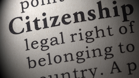 Text saying citizenship 
